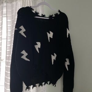 Lightning Bolt Black Sweater